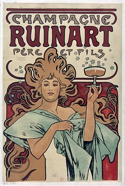 Champagne Ruinart by Alphonse Mucha